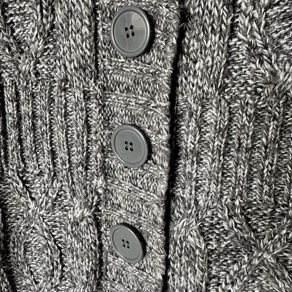 EUC Just My Size Cozy Cowl Neck Gray Grandpa Button Up Sweater Women Plus 1X XL - Picture 4 of 12